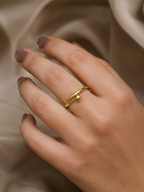 18K Gold Plated Nail Style Anti-Tarnish Waterproof Ring