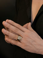 18K Gold Carbon Weave Anti-Tarnish Waterproof Ring