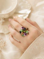 18K Gold Plated Flower Anti-Tarnish Waterproof Ring