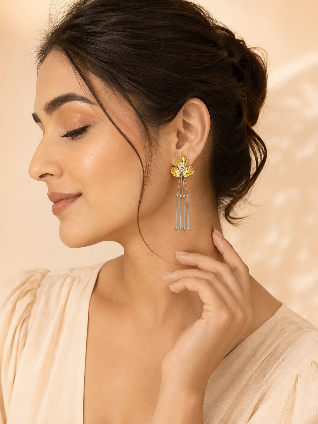Aanura Floral Cascade Drop Earrings