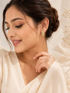 Pavé Link Hoop Earrings in 18K Gold Plating