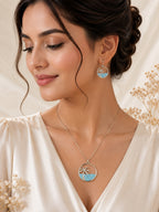 Aanura Palm Tree Ocean Necklace & Earrings Set