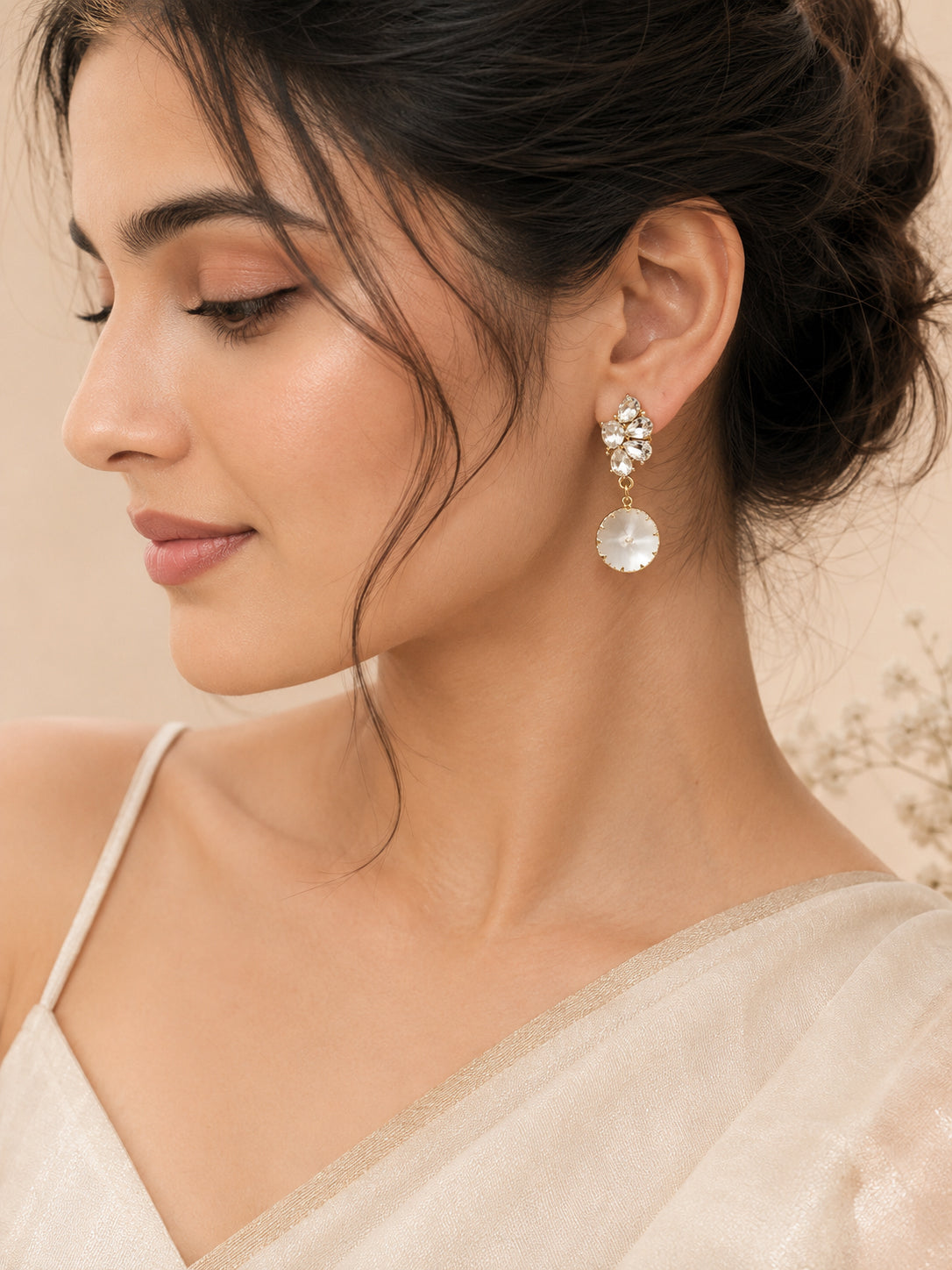 Aanura Crystal Drop Statement Earrings