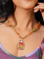Aanura Gold Beaded Pendant Necklace
