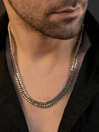 Rhodium Plating Anti Tarnish Waterproof Bold Curb Chain