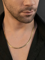 18K Gold Plated Textured Chain Anti-Tarnish Waterproof Chain for Men