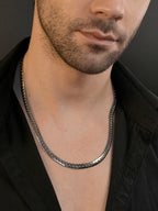 Rhodium Plating Anti Tarnish Waterproof Cuban Chain