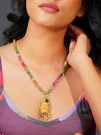 Aanura Beaded Pendant Necklace With Stainless Steal