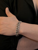 Rhodium Plating Anti Tarnish Waterproof Pavé Bracelet