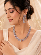 Aanura Royal Violet Stone Necklace Set