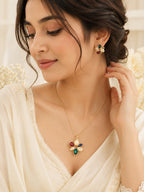 Aanura Multi-Color Floral Necklace & Earrings Set