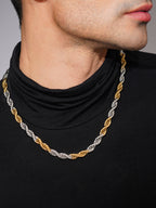 18K Gold & Silver Rhodium-Plated Waterproof Stainless Steel Rope Chain