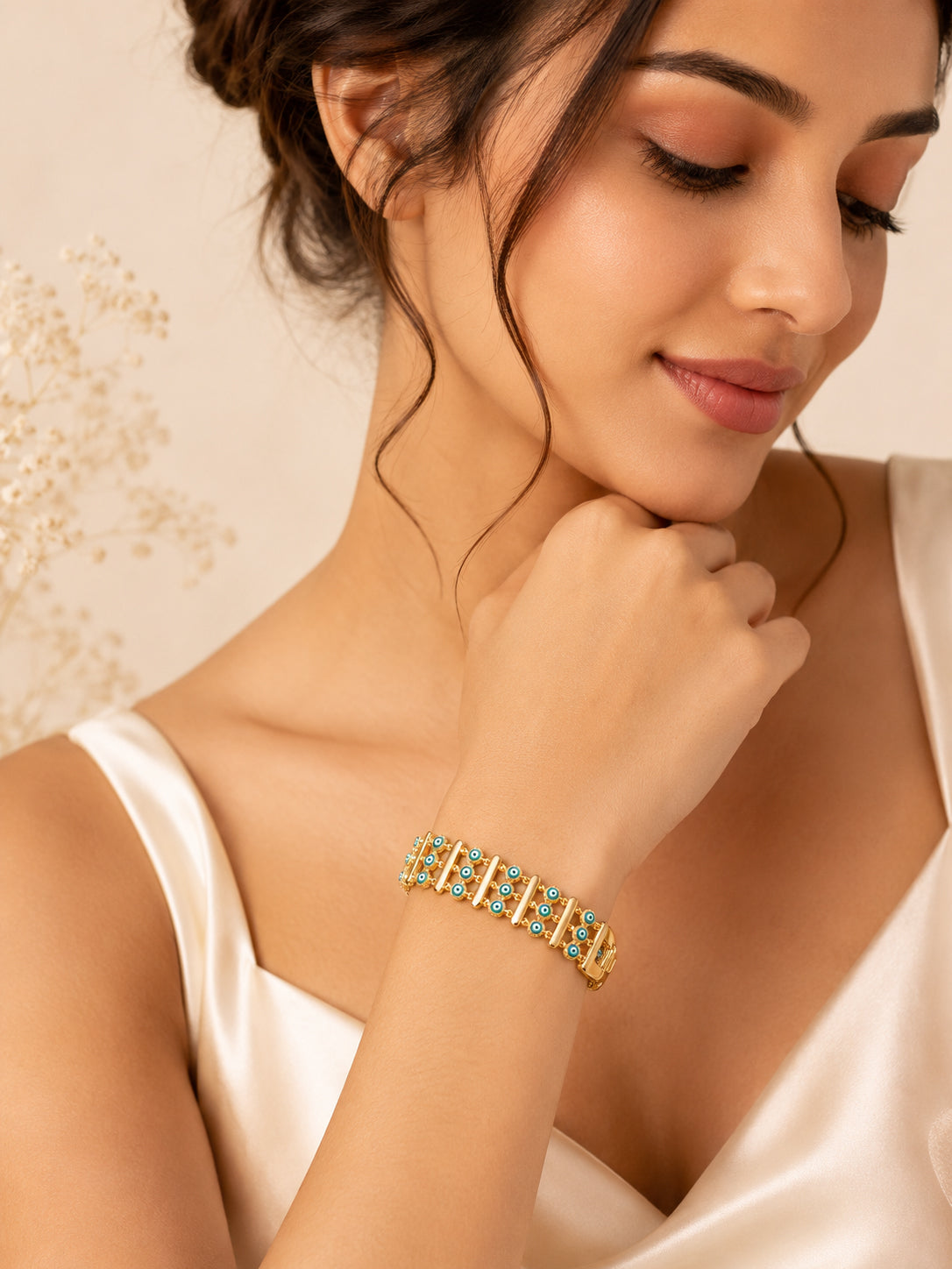 Aanura Double-Layer Evil Eye Gold Bracelet