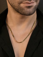 18K Gold Plated Sleek Weave Anti-Tarnish Waterproof Chain