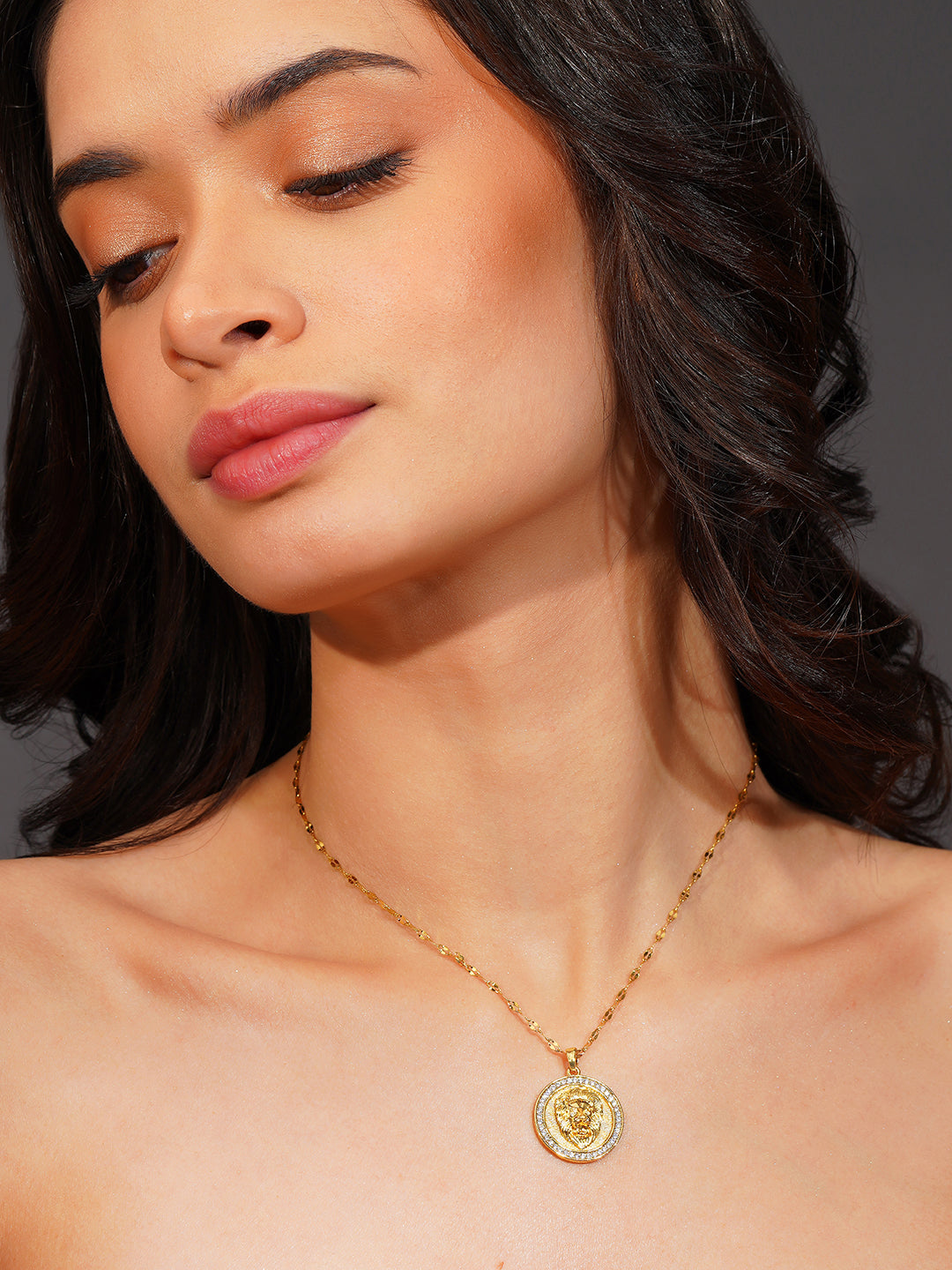 Aanura Coin Medallion Adjustable Necklace