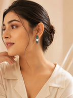 Aanura Purple Pavé Pearl Hoop Earrings