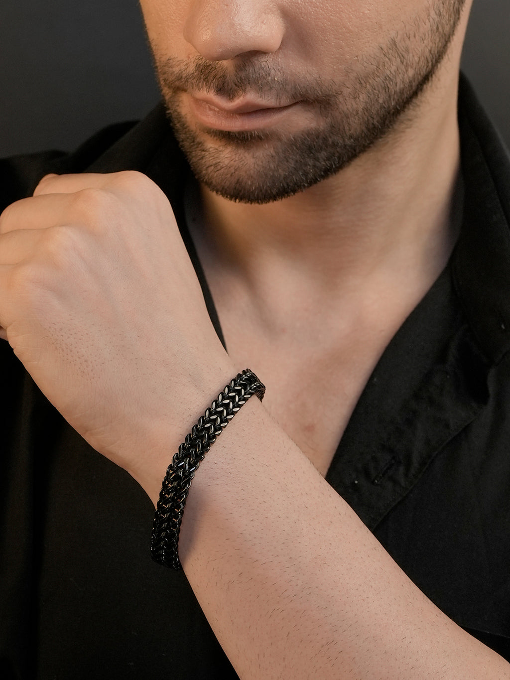 Black Plated Anti Tarnish Waterproof Chain Bracelet