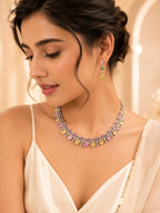 Aanura Yellow & Pink Gemstone Choker Necklace