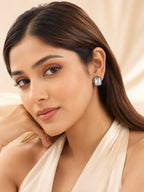 Aanura Champagne Rectangular Stud Earrings