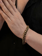 18K Gold Plated Anti Tarnish Waterproof Curb Bracelet