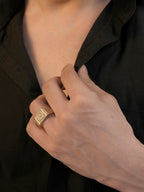 18K Gold Royale CZ Anti-Tarnish Waterproof Ring
