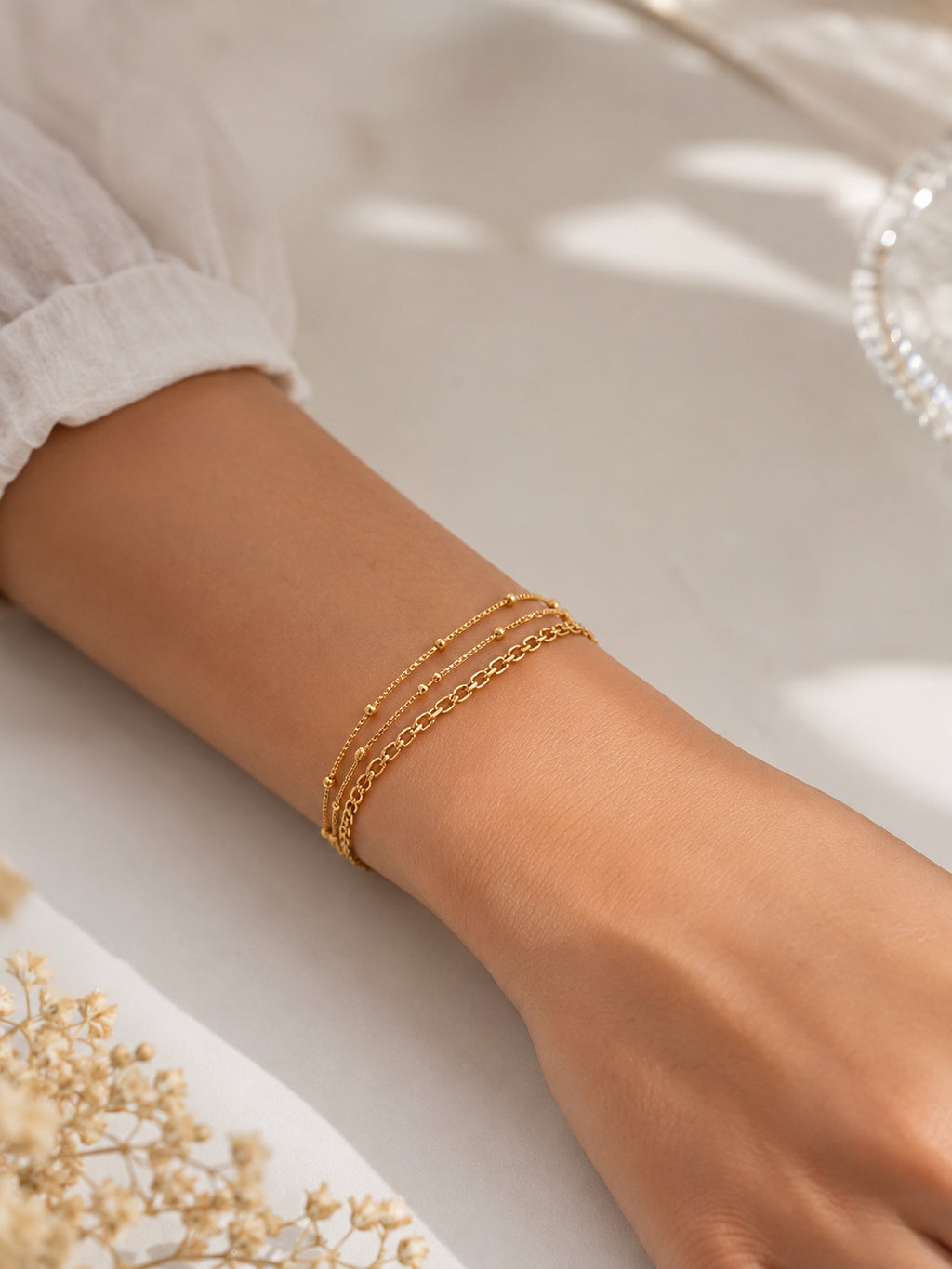 Aanura Layered Chain Gold Plated Bracelet