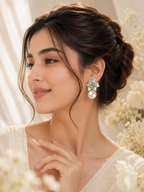 Aanura Floral Pearl Drop Earrings