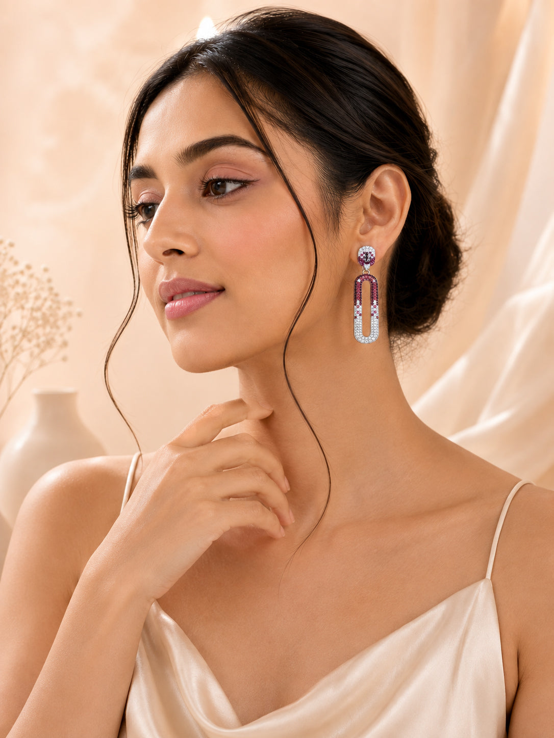 Aanura Blue & White Gradient Drop Earrings
