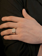 18K Gold CZ Statement Anti-Tarnish Waterproof Ring