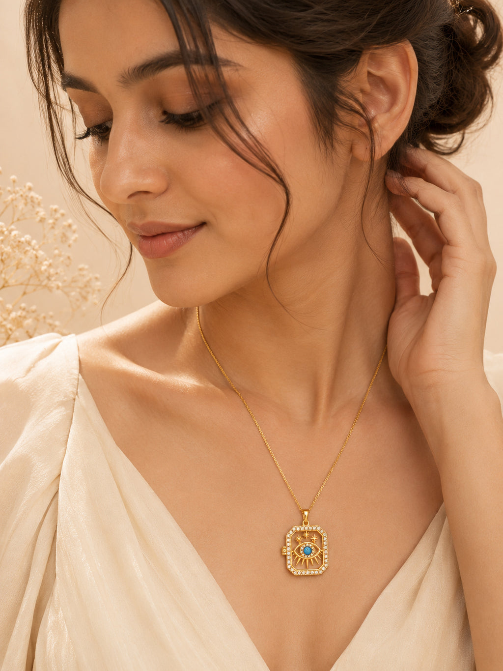 Blue Eye Star 18K Gold Plated Charm Necklace