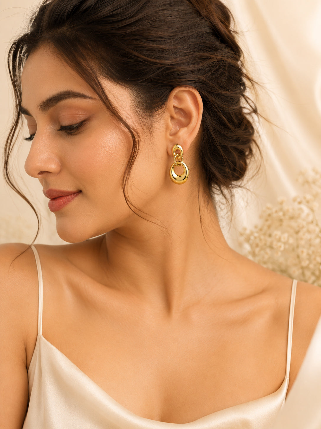 Aanura Pearl Chain Drop Earrings