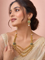 Aanura Gold-Plated Layered Necklace & Earrings Set