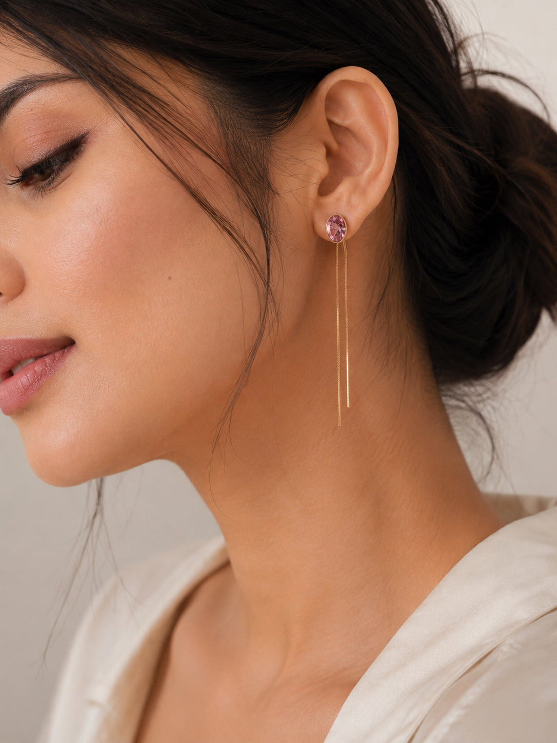 Aanura Gold Plated Drop Earrings with Crystal