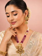 Aanura Gold Plated Sacred Motif Long Necklace Set