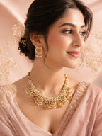 Aanura Traditional Necklace Set in Gold-Plated Finish
