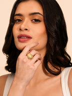 18K Gold Plated Wave Design Anti-Tarnish Waterproof Ring