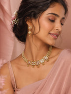 Aanura Antique Square Panel Choker Set with Earrings