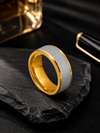 Aanura 18K Gold & Silver Brushed Band Anti tarnish For Him