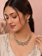 Aanura Gold Plated Floral Necklace Set