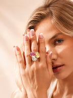 18K Gold Plated Pearl Petal Anti-Tarnish Waterproof Ring