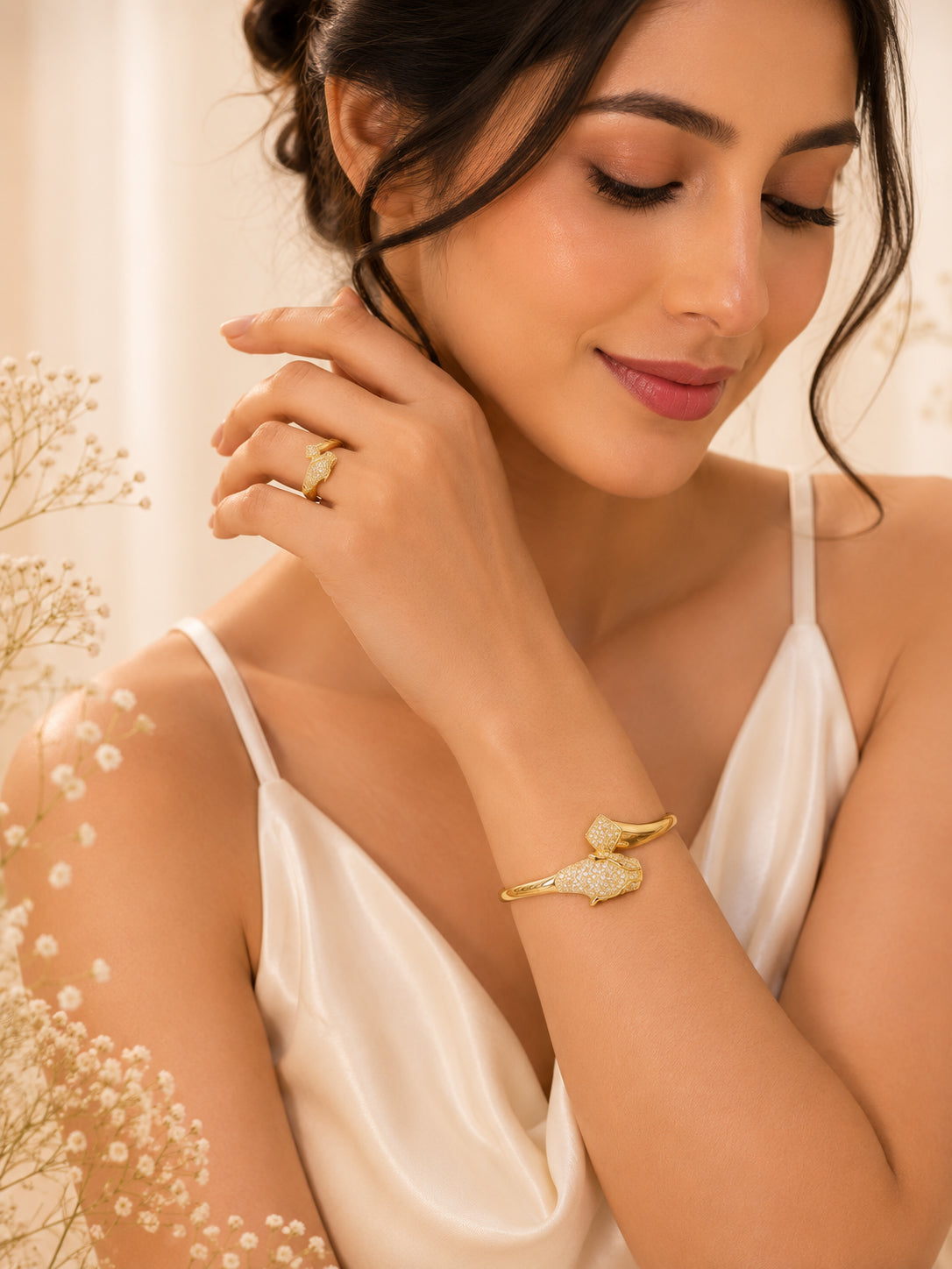 Aanura Elegant Gold Plated Adjustable Bracelet