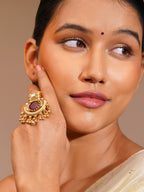 Aanura Ornate Crescent Adjustable Statement Ring