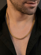 18K Gold Plated Waterproof Anti Tarnish Weave Chain