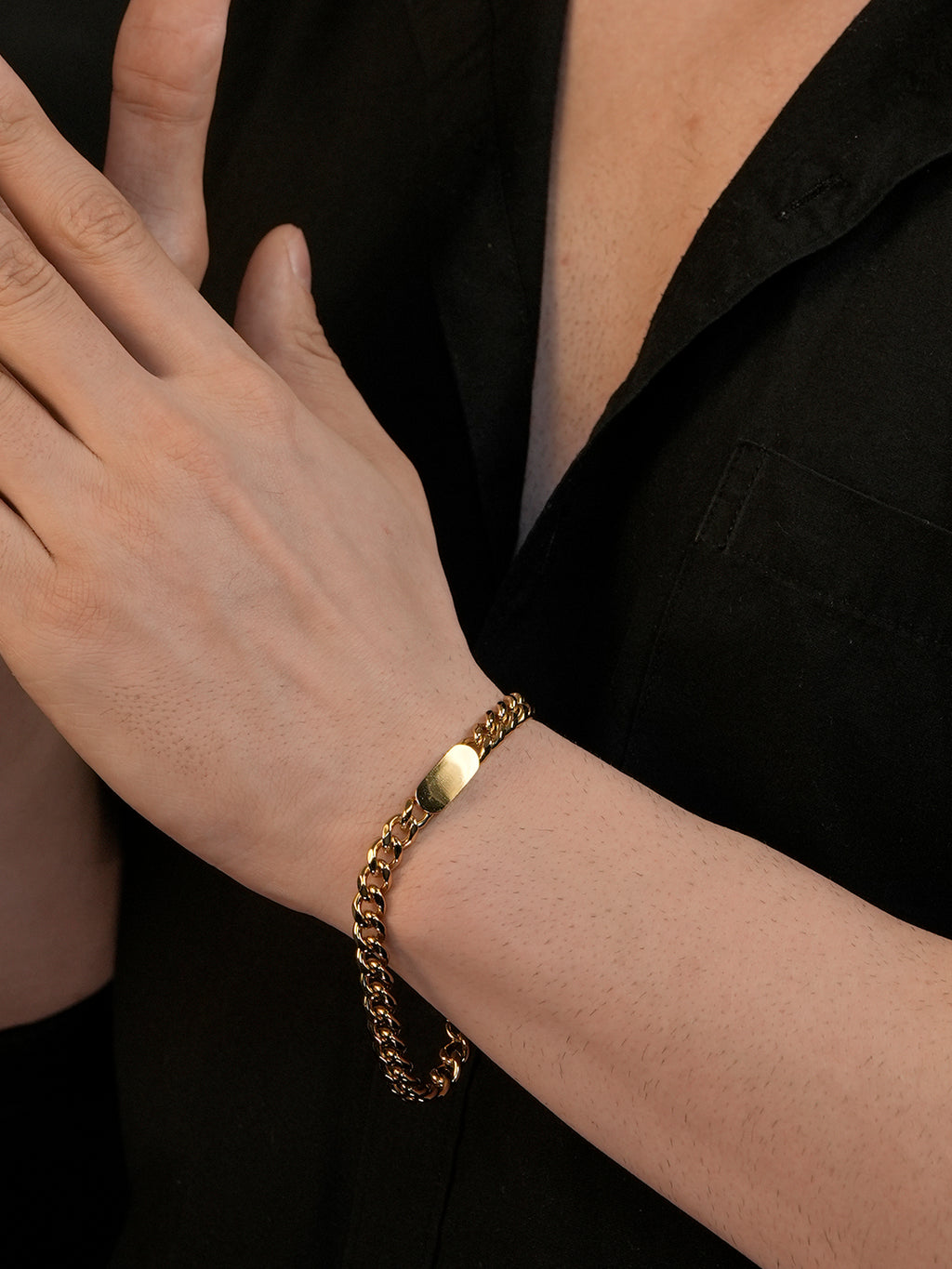 18K Gold Plated Anti Tarnish Waterproof Plate Bracelet