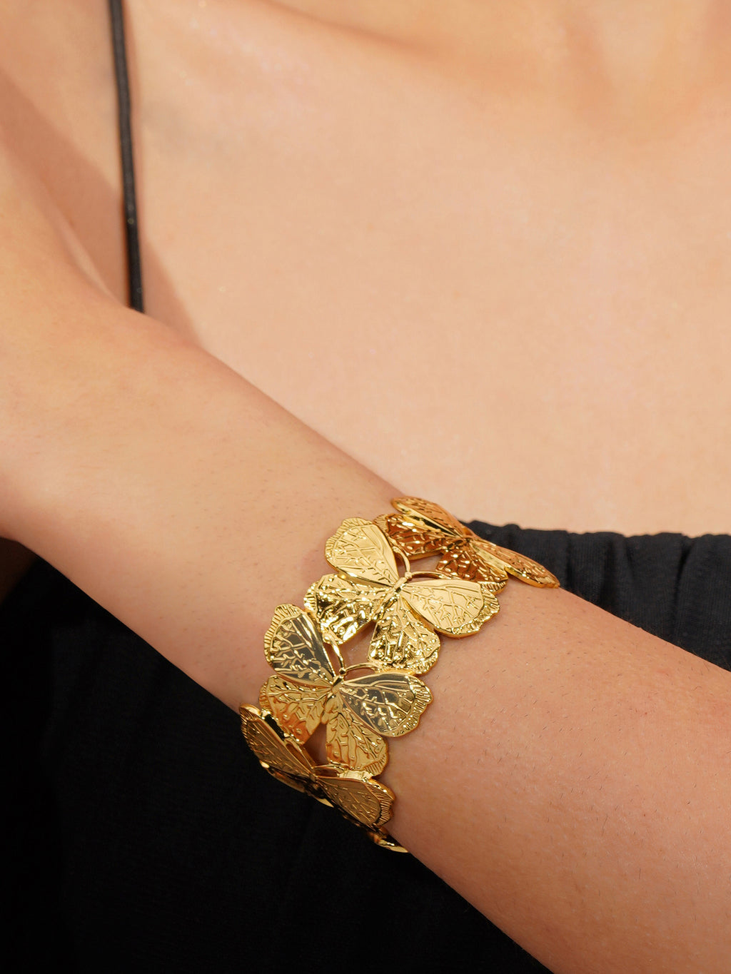 Aanura Golden Butterfly Cuff Bracelet