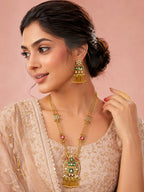 Aanura Temple Long Necklace & Earrings Heritage Set