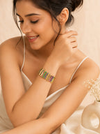 Aanura Abstract Strokes Enamel Gold Bracelet