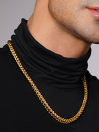 18K Gold-Plated Wheat Anti-Tarnish Waterproof Stainless Steel Chain for Men