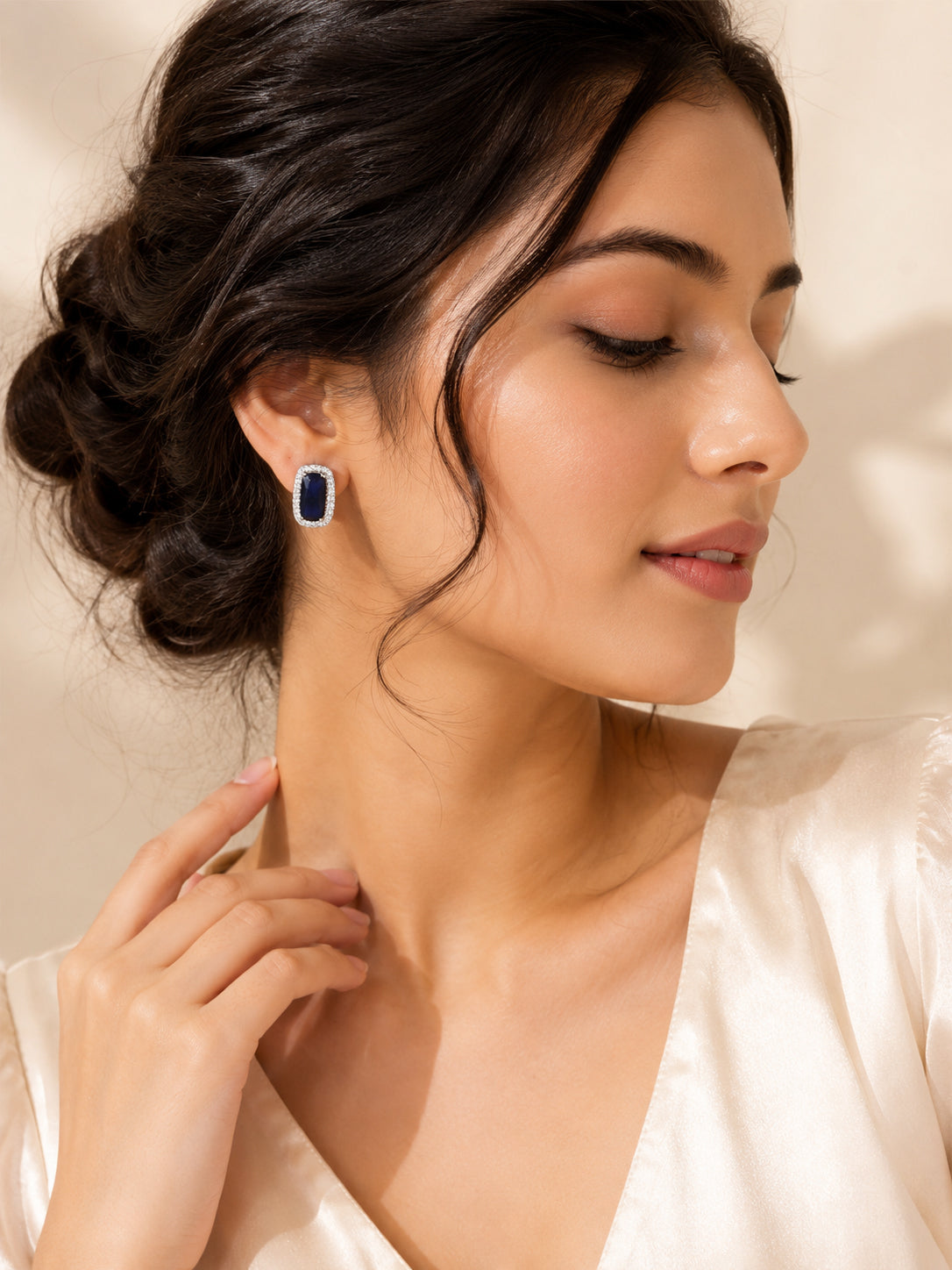 Aanura Yellow Cushion Halo Stud Earrings
