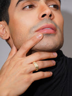 Aanura 18K Gold plated Pavé Ridge Anti tarnish Men’s Ring